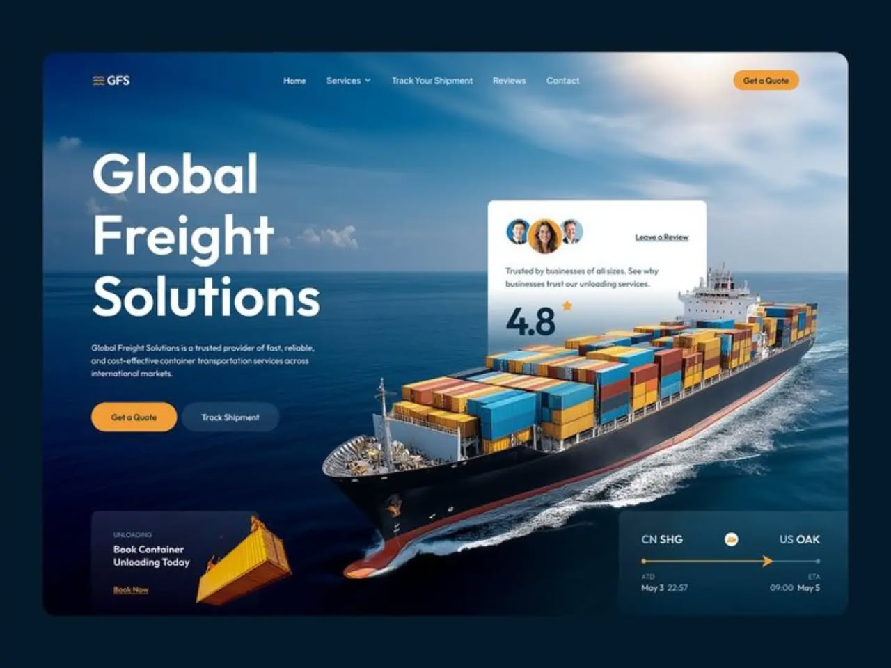 Connected freight — full design preview